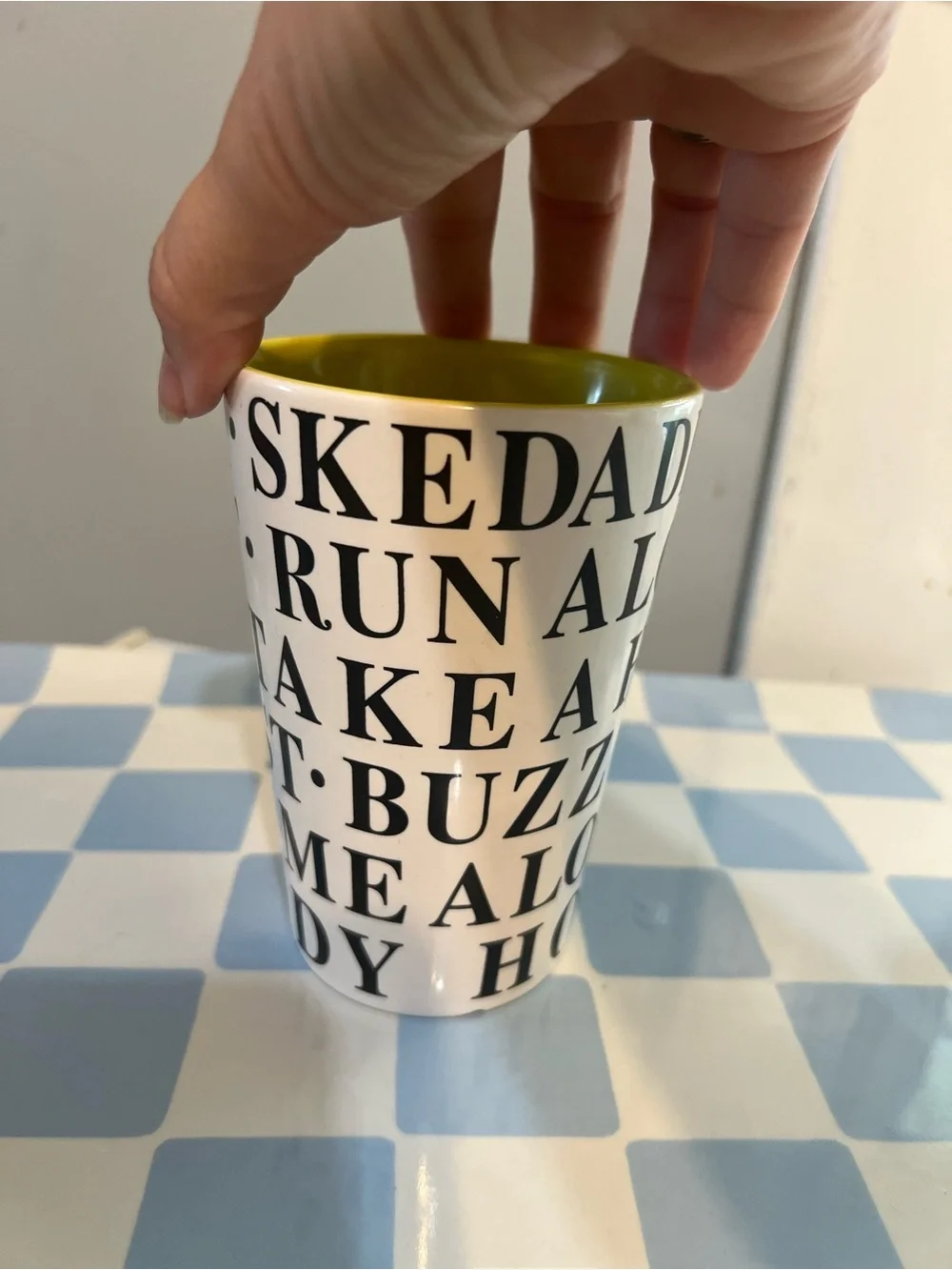 White Ceramic Mug - Go Away / Skedaddle / Buzz off / scram